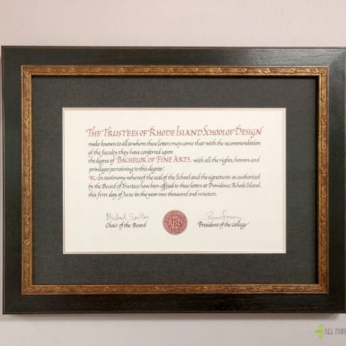 framed risd diploma